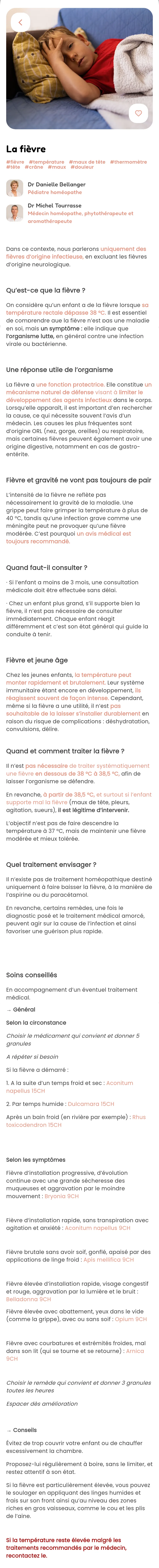 Fiche Dr Doudou : la fièvre de l'enfant